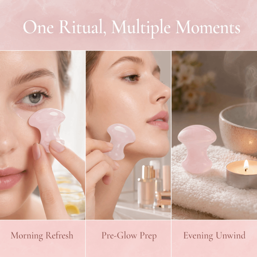 Gua Sha Tool Rose Quartz - Piedra de Masaje de Cuarzo Rosa
