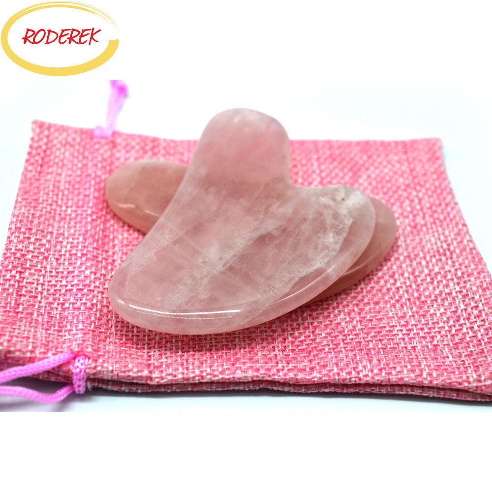 Gua Sha Tool Rose Quartz - Gua Sha-Placa de Jade de cuarzo