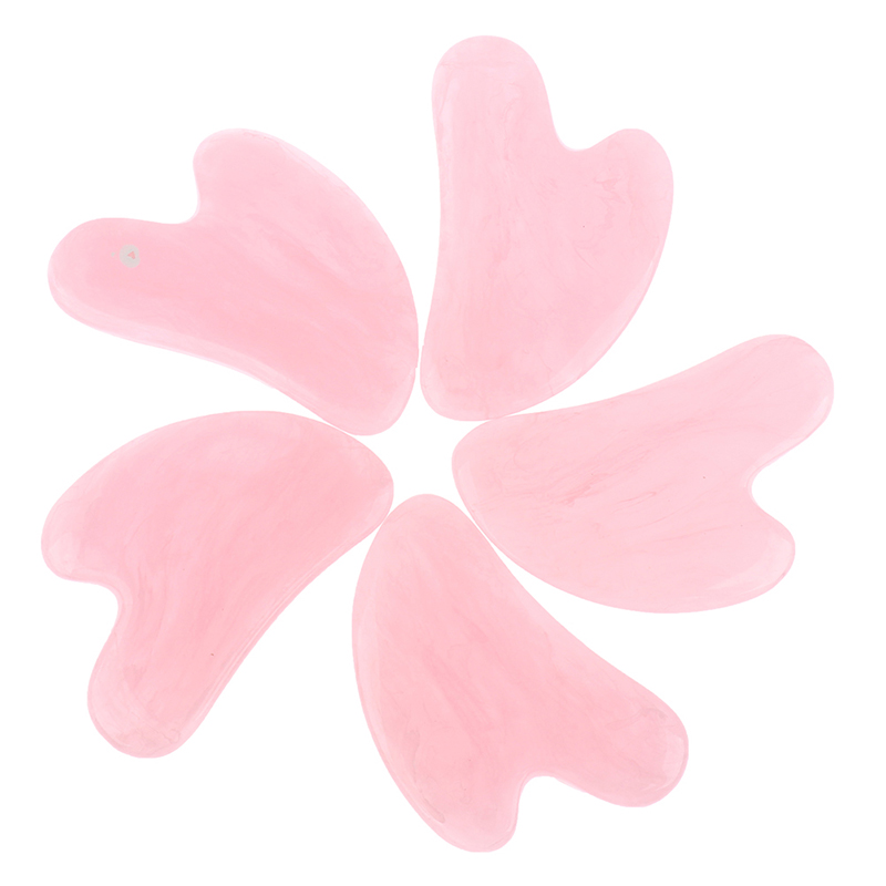 Gua Sha Tool Rose Quartz - Juego de 5 Piezas de Cuarzo