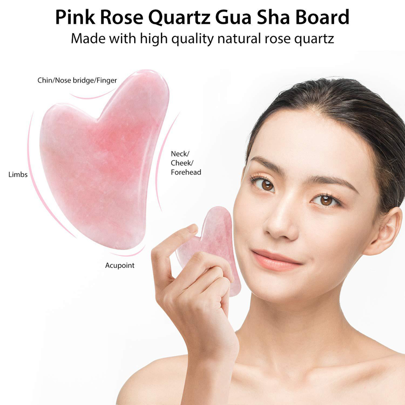 Gua Sha-Rodillo de Jade de cua - Gua Sha Tool Rose Quartz reseña y precio