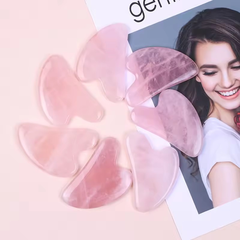 Juego de 5 Piezas de Cuarzo Ro - Gua Sha Tool Rose Quartz reseña y precio
