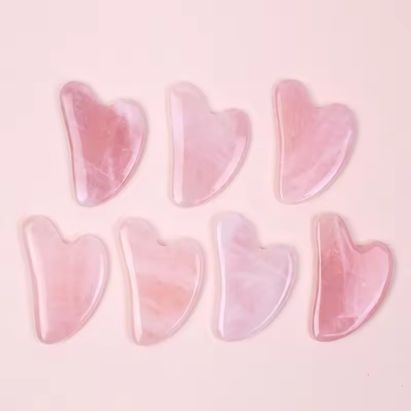 Juego de 5 Piezas de Cuarzo Ro - Gua Sha Tool Rose Quartz reseña y precio