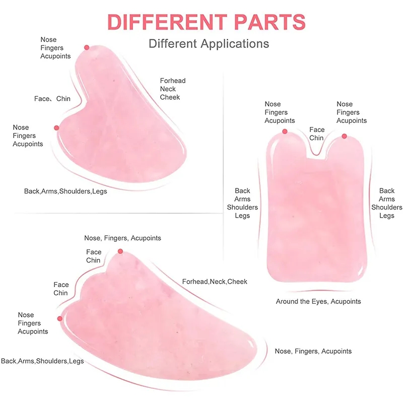 Tabla Gua Sha de cuarzo rosa,  - Gua Sha Tool Rose Quartz reseña y precio