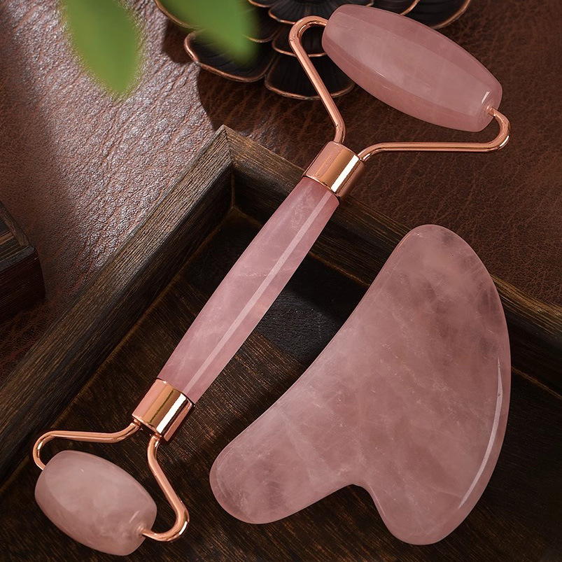 Kit de Masajeador Facial de Cu - Gua Sha Tool Rose Quartz reseña y precio