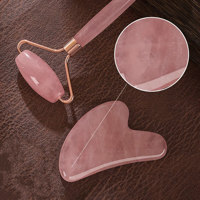 Kit de Masajeador Facial de Cu - Gua Sha Tool Rose Quartz reseña y precio